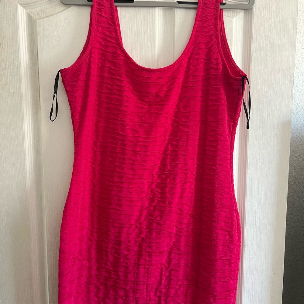 Forever 21 Pink Textured Midi Dress